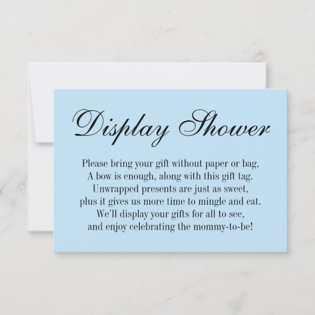Elegante, einfache No Wrap Babydusche, Baby Blue (Vorderseite)