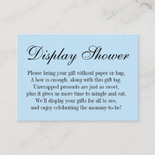 Elegante, einfache No Wrap Babydusche, Baby Blue Begleitkarte