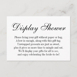 Elegante, einfache No Wrap Brautparty Geschenkkart Begleitkarte