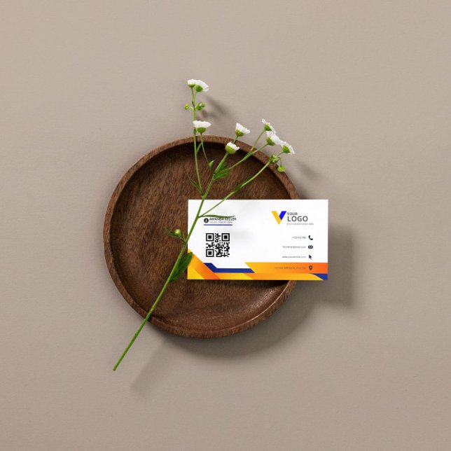 Elegante einfache Orange Business Card Visitenkarte (Von Creator hochgeladen)