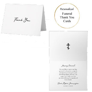 Elegante, einfache orthodoxe christliche Trauerfei Dankeskarte