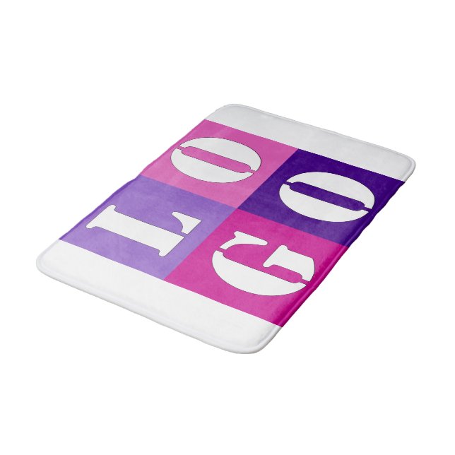 Elegante, einfache Personalisierte Hochzeit Badematte (Schrägansicht)