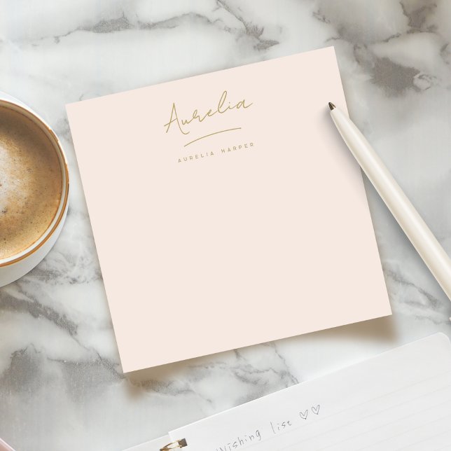 Elegante Einfache Personalisierte Stationery Blush Mitteilungskarte (Von Creator hochgeladen)