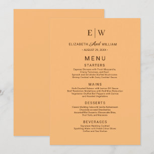 Elegante Einfache Pfirsicheife Menükarte
