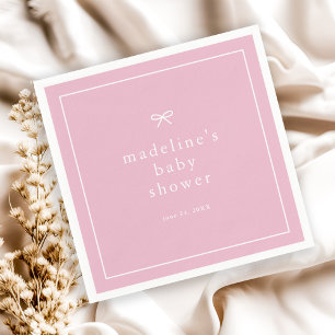 Elegante einfache rosa Babyparty für Mädchen Serviette