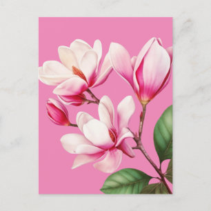 Elegante Einfache rosa Blume Postkarte