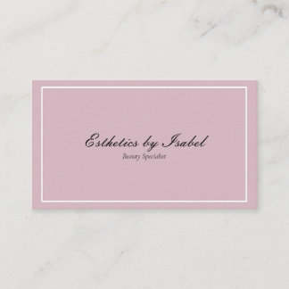 Elegante einfache rosa Kosmetikerin Visitenkarte