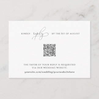 Elegante einfache Rsvp-Karte mit QR-Code Begleitkarte