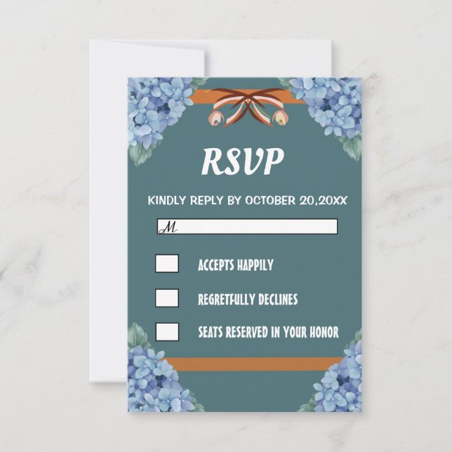 Elegante, einfache RSVP-Karte RSVP Karte (Vorderseite)
