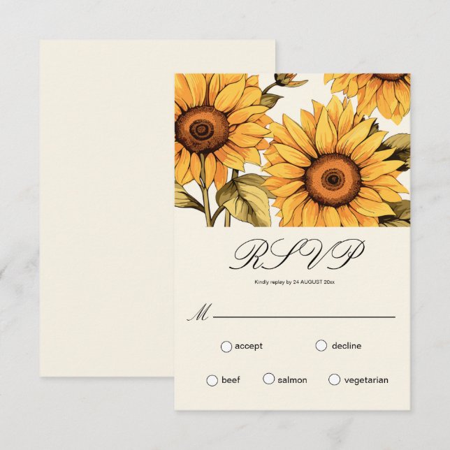 Elegante einfache RSVP-Karte RSVP Karte (Vorne/Hinten)