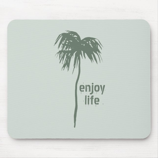 Elegante, einfache Sage Palm Tree Genießen Sie das Mousepad (Vorne)