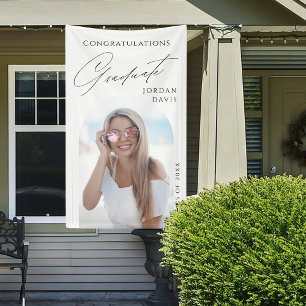 Elegante einfache Schrift Foto-Abschlussfeier Banner