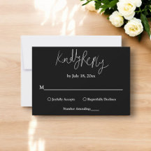Elegante einfache Schwarz-Weiß-Kalligraphie-Hochze