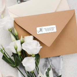 Elegante einfache Schwarz-Weiß-Monogramm-Adresse