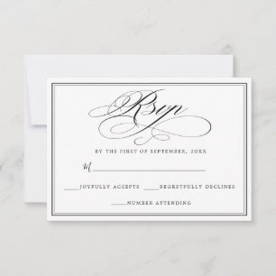Elegante einfache Schwarz-Weiß-UAWG RSVP Karte