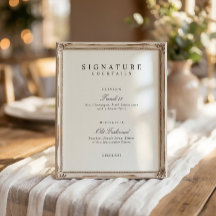 Elegante einfache Signature-Drinks-Hochzeitsbar-Sc