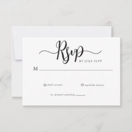 Elegante einfache Skript-Hochzeits-RSVP RSVP Karte