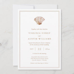 Elegante einfache Strand-Hochzeitseinladung Einladung