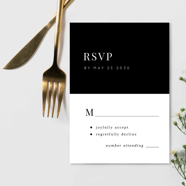 Elegante einfache Typografie minimale Hochzeit RSVP Karte (Von Creator hochgeladen)