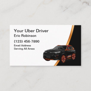 Elegante einfache Uber-Fahrer-Fahrdienst-App Visitenkarte