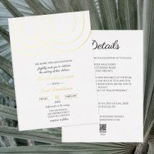 Elegante einfache, weiße und goldene Hochzeit