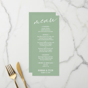 Elegante einfache zeitgenössische Typografie Salbe Menükarte