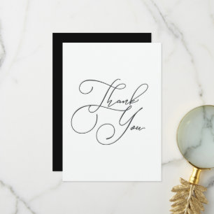 Elegante Einfachheit Minimalistisch Schwarz und We Dankeskarte