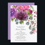 Elegante einfarbige Hochzeit der Wasserfarben Einladung<br><div class="desc">Elegante monochrome Aquarellfarben Floral Wedding Einladungen bietet ein stilvolles Aquarellbouquet in Rosa,  lila und bordeauxrot mit Grün. Personalisiert,  indem Sie den Text in den dafür vorgesehenen Textfeldern bearbeiten. Entworfen von ©Evco Studio www.zazzle.com/store/evcostudio</div>
