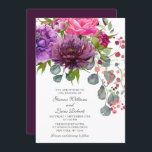 Elegante einfarbige Hochzeit der Wasserfarben Einladung<br><div class="desc">Elegante monochrome Aquarellfarben Floral Wedding Einladungen bietet ein stilvolles Aquarellbouquet in Rosa,  lila und bordeauxrot mit Grün. Personalisiert,  indem Sie den Text in den dafür vorgesehenen Textfeldern bearbeiten. Entworfen von ©Evco Studio www.zazzle.com/store/evcostudio</div>