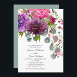 Elegante einfarbige Hochzeit der Wasserfarben Einladung<br><div class="desc">Elegante monochrome Aquarellfarben Floral Wedding Einladungen bietet ein stilvolles Aquarellbouquet in Rosa,  lila und bordeauxrot mit Grün. Personalisiert,  indem Sie den Text in den dafür vorgesehenen Textfeldern bearbeiten. Entworfen von ©Evco Studio www.zazzle.com/store/evcostudio</div>