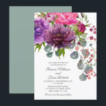 Elegante einfarbige Hochzeit der Wasserfarben Einladung<br><div class="desc">Elegante monochrome Aquarellfarben Floral Wedding Einladungen bietet ein stilvolles Aquarellbouquet in Rosa,  lila und bordeauxrot mit Grün. Personalisiert,  indem Sie den Text in den dafür vorgesehenen Textfeldern bearbeiten. Entworfen von ©Evco Studio www.zazzle.com/store/evcostudio</div>