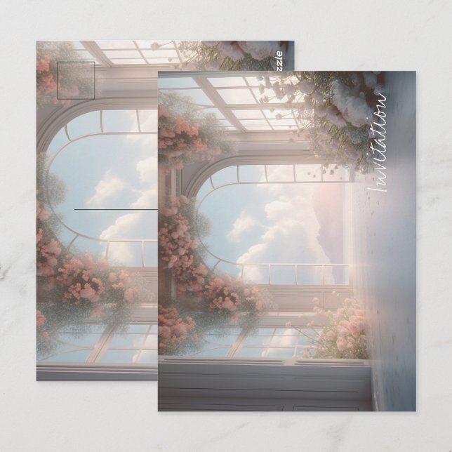 Elegante Einladung Postkarte (Vorne/Hinten)