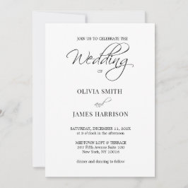Elegante Einladung zu einer einfachen Hochzeit in 
