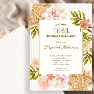 Elegante Einladung zum 104. Geburtstag mit Herbstb