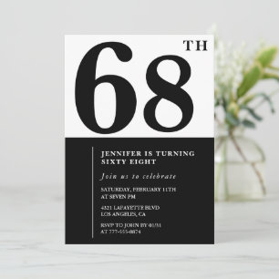 Elegante Einladung zum 68. Geburtstag Frau Schwarz