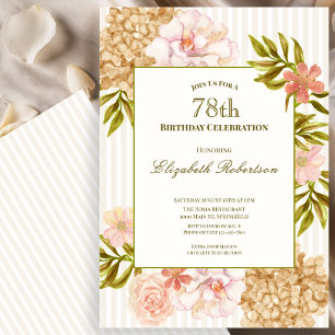 Elegante Einladung zum 78. Geburtstag mit Herbstbl