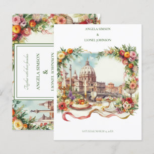 Elegante Einladung zum Abendessen in Florenz Itali Postkarte