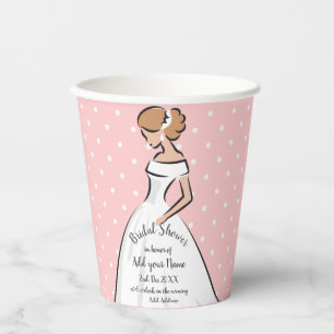Elegante Einladung zum Hochzeitskleid Pappbecher