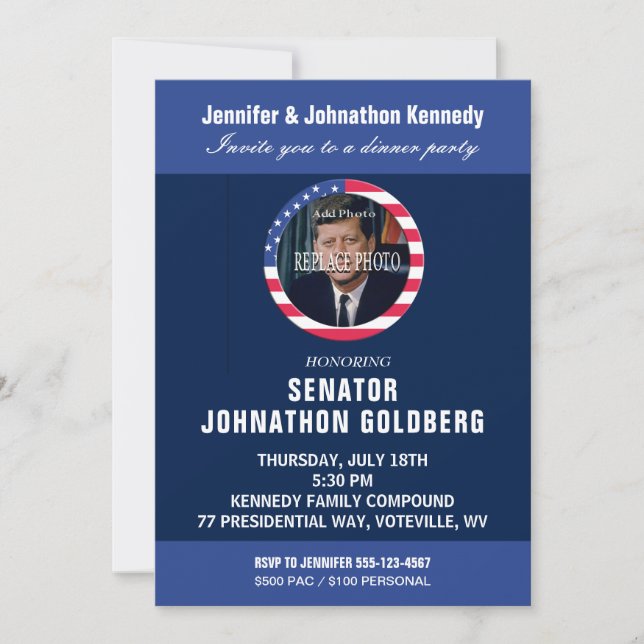 Elegante Einladung zum politischen Abendessen (Vorderseite)