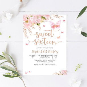 Elegante Einladung zum Sweet Sixteen Geburtstag