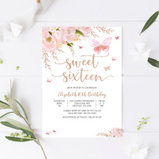 Elegante Einladung zum Sweet Sixteen Geburtstag