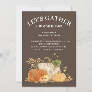 Elegante Einladung zum Thanksgiving-Dinner