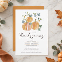 Elegante Einladung zum Thanksgiving-Dinner mit Kür