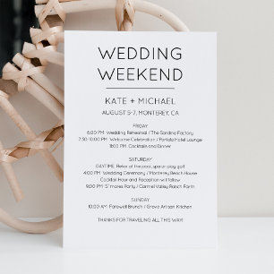 Elegante Einladung zum Wochenende der Hochzeit