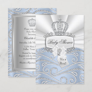 Elegante Einladung zur Babyparty 'Kleiner Prinz Di