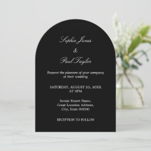 Elegante Einladung zur Black Arch Wedding