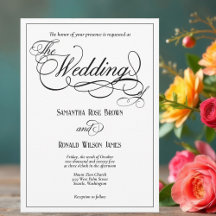 Elegante Einladung zur feierlichen Hochzeit