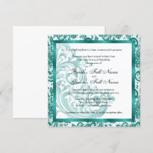 Elegante Einladung zur Hochzeit - Aquamarin