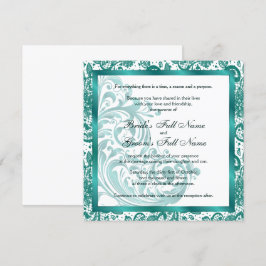 Elegante Einladung zur Hochzeit - Aquamarin