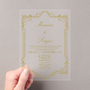 Elegante Einladung zur Hochzeit auf Spanisch